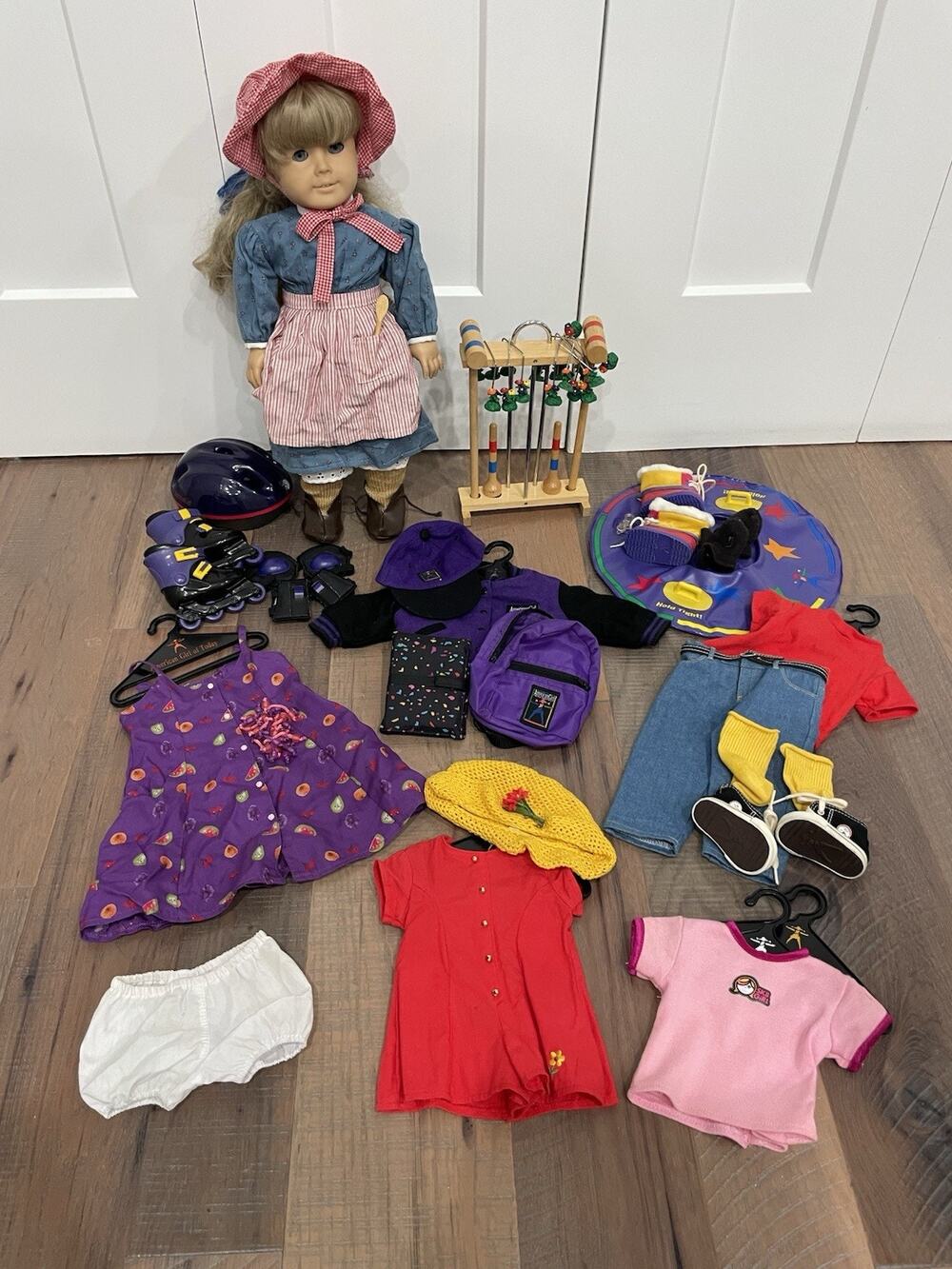 Vintage American Girl Doll Pleasant Company Kirsten Lot Many Outfits Croquet Set